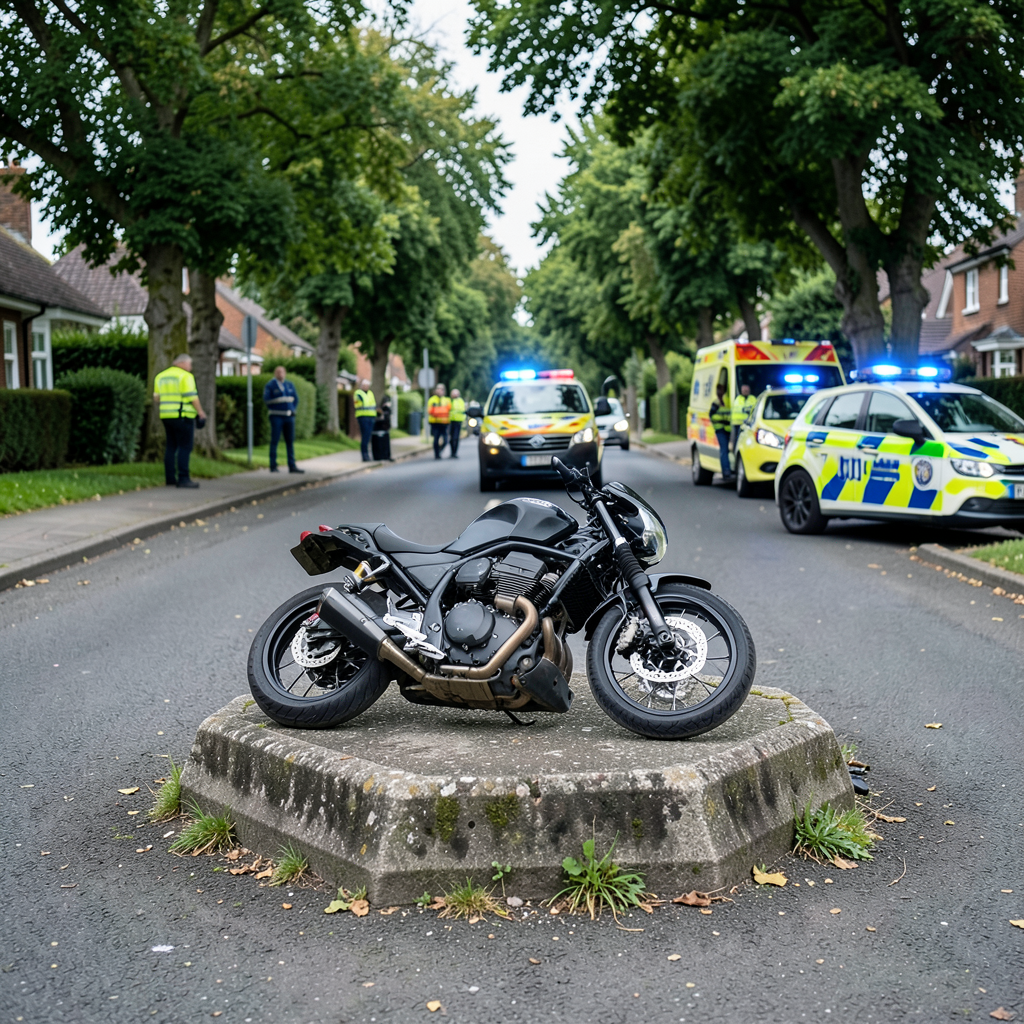 62-year-old motorcyclist injured in traffic island crash on Ingrow Lane, Keighley